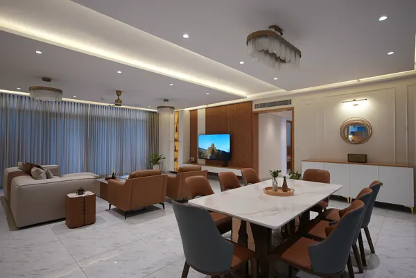 Living room interior design for Imran Thakur at Mantri Pinnacle, Bannerghatta Road, Bangalore by Skyline Spaces