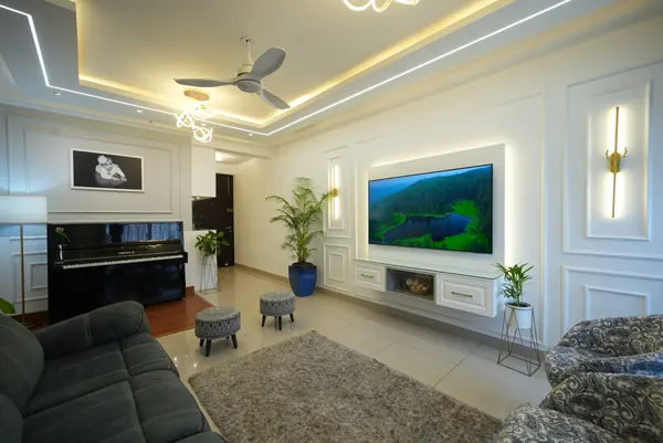 Home interior design for Vineetha and Latheesh at Prestige Tranquility, Bangalore by Skyline Spaces